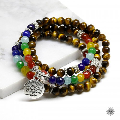 bracelet-chakras-spirituel-yoga-oeil-tigre